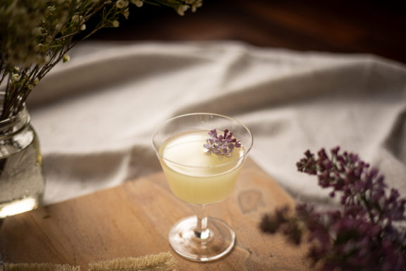 cocktail au gingembre et lilas