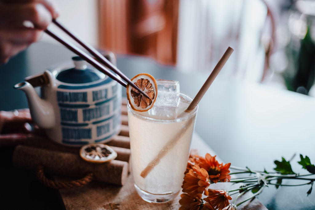 cocktail asiatique et théière